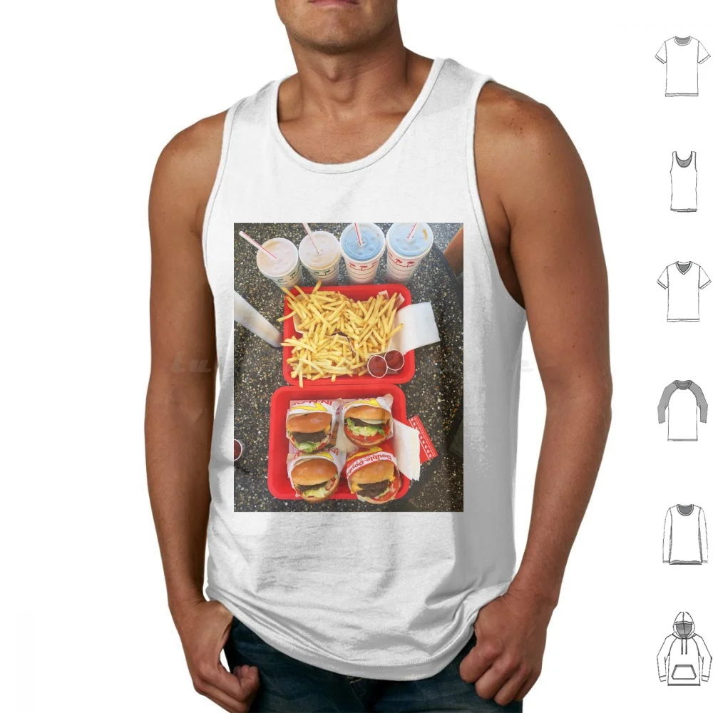 In N' Out Tank Tops Vest Sleeveless In N Out Burger Food Fries Milkshake Fast Food California Cheeseburger French