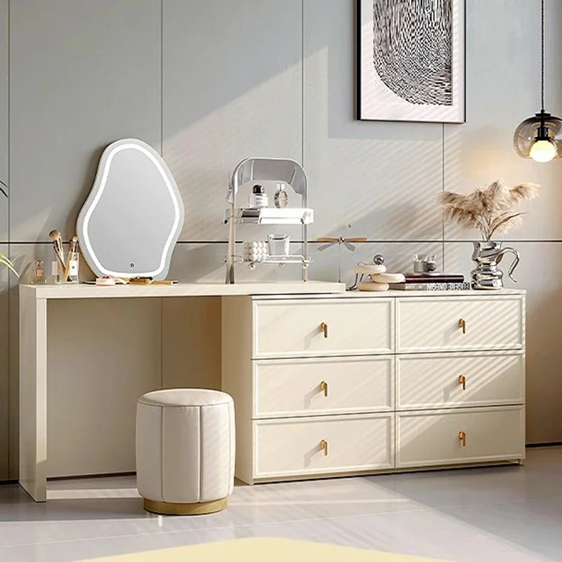 Simple Storage Dressing Table Desk Wood Drawer Bedroom Dressing Table White Mirror Tocador Mueble Maquillaje Home Fruniture