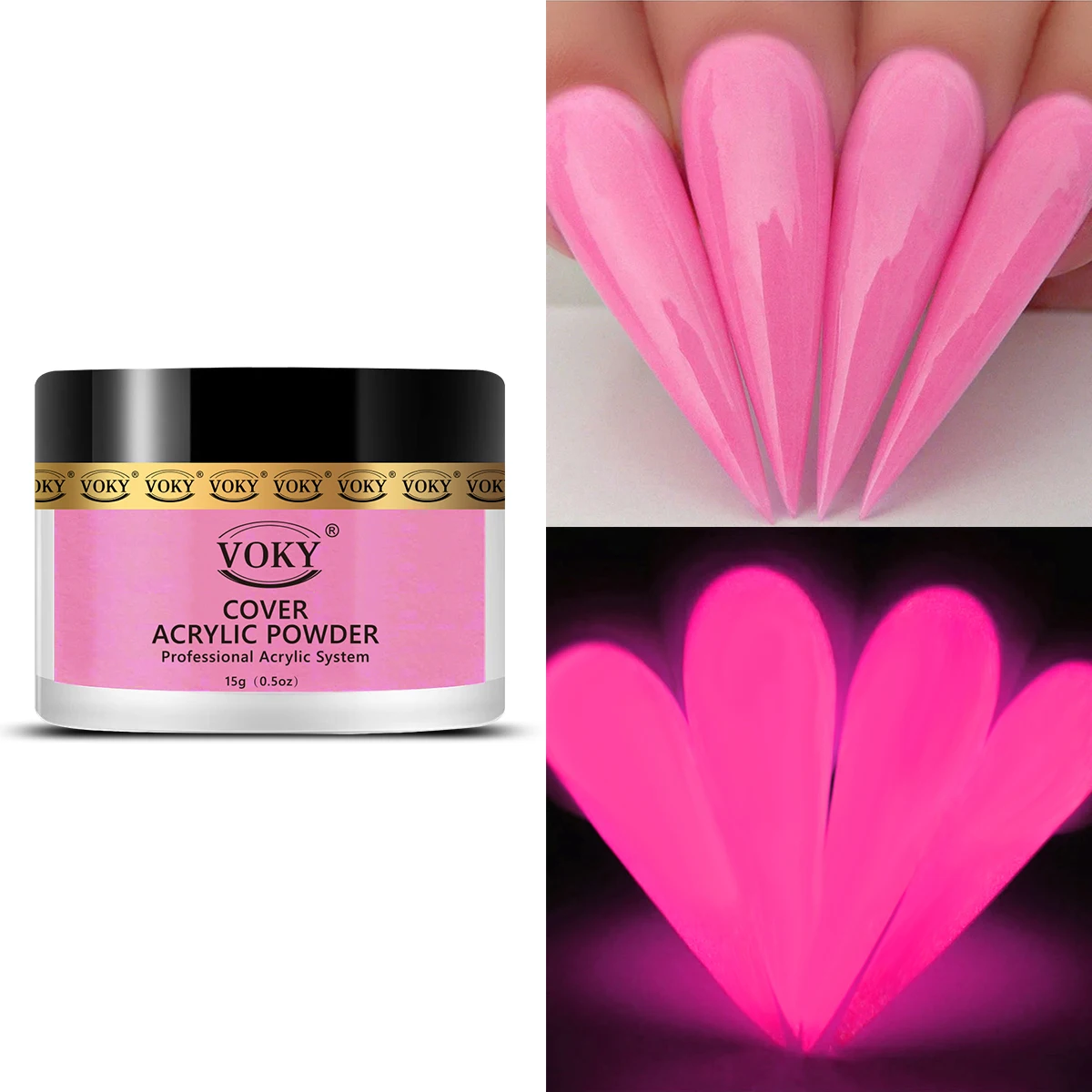 Polvo acrílico luminoso para uñas, fácil de mezclar, polvo acrílico que brilla en la oscuridad, adecuado para tallado de uñas, uso para el hogar, bricolaje y uñas