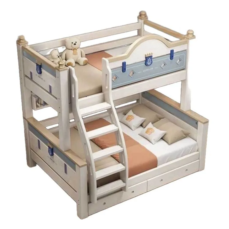 

Children's bed boys and girls high and low bunk two layers mother and child cherry wood solid wood