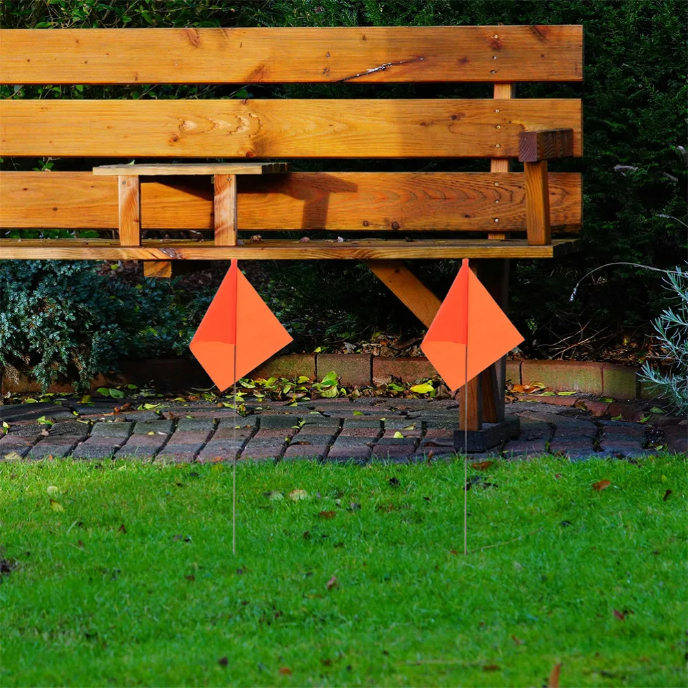 Durable Orange PVC Flags Garden Landscape Marker Survey Stake Irrigation Construction Site Boundary Identification Tool
