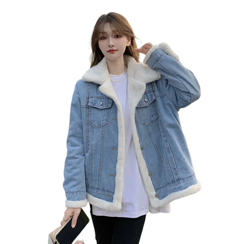 Women Vintage Padded Denim Jacket, Korean Dongdaemun, High Quality, Loose Warm Clothes, Bakery Jackets, New Fashion, Winter 2024