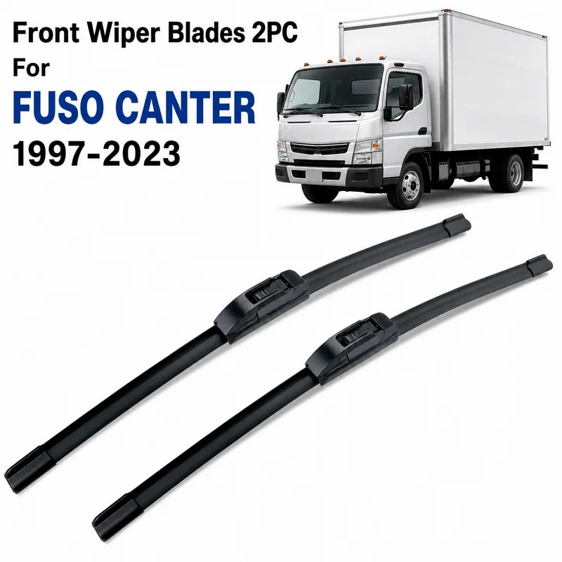 For Fuso Canter 1997-2023 Front Wiper Blades 2PC LHD RHD Windscreen Windshield Rubber Brushes Auto Accessories
