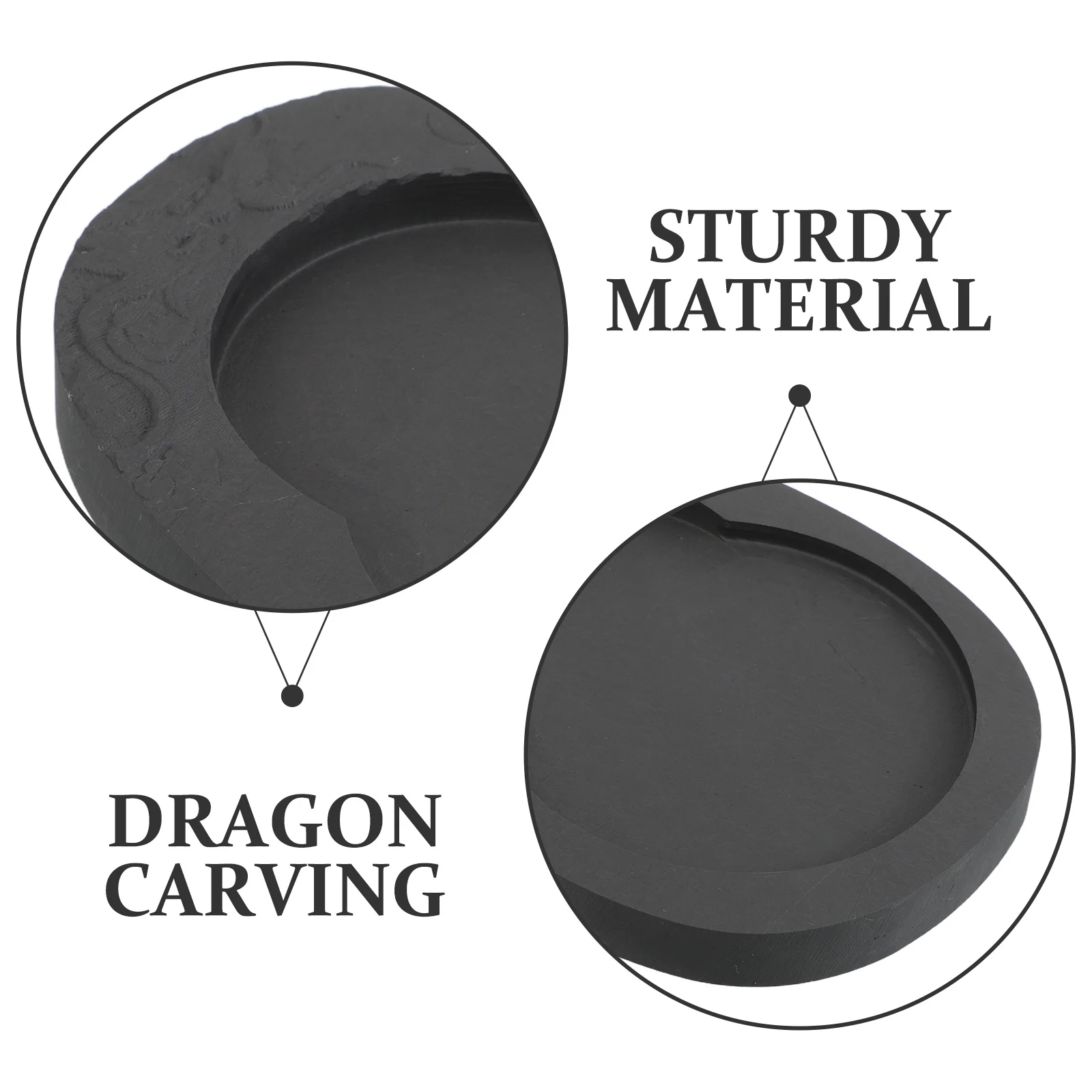 5-Inch Dragon Carved Chinese Calligraphy Inkstone Lid Natural Grinding Inkslab For Writing Painting Desktop Artistic Ink