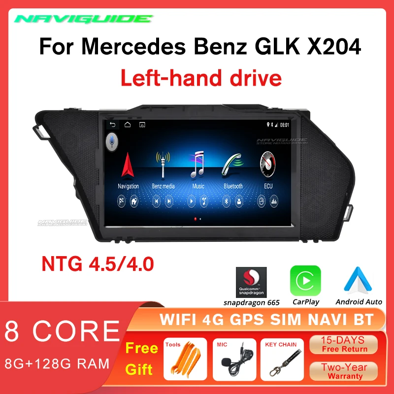 

NAVIGUIDE 7inch Car Radio Android12 For Mercedes Benz GLK Class X204 2009-2016 4.5 4.0 Carplay GPS Navigation Multimedia Player