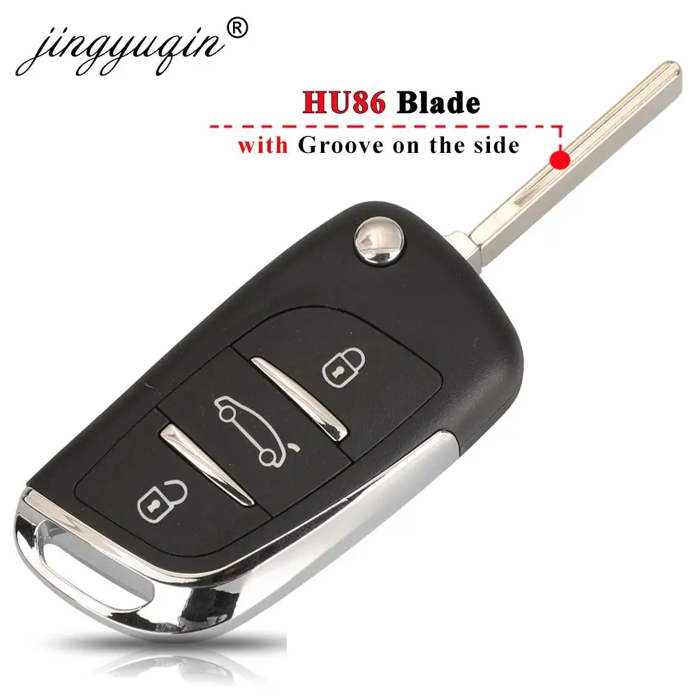 jingyuqin Remote Car Key 434Mhz ID46 PCF7941 Fob for Citroen С2 C4 С3 С5 C6 DS4 DS3 DS5 C-Elysee Peugeot 307 6490KF 5FA010354