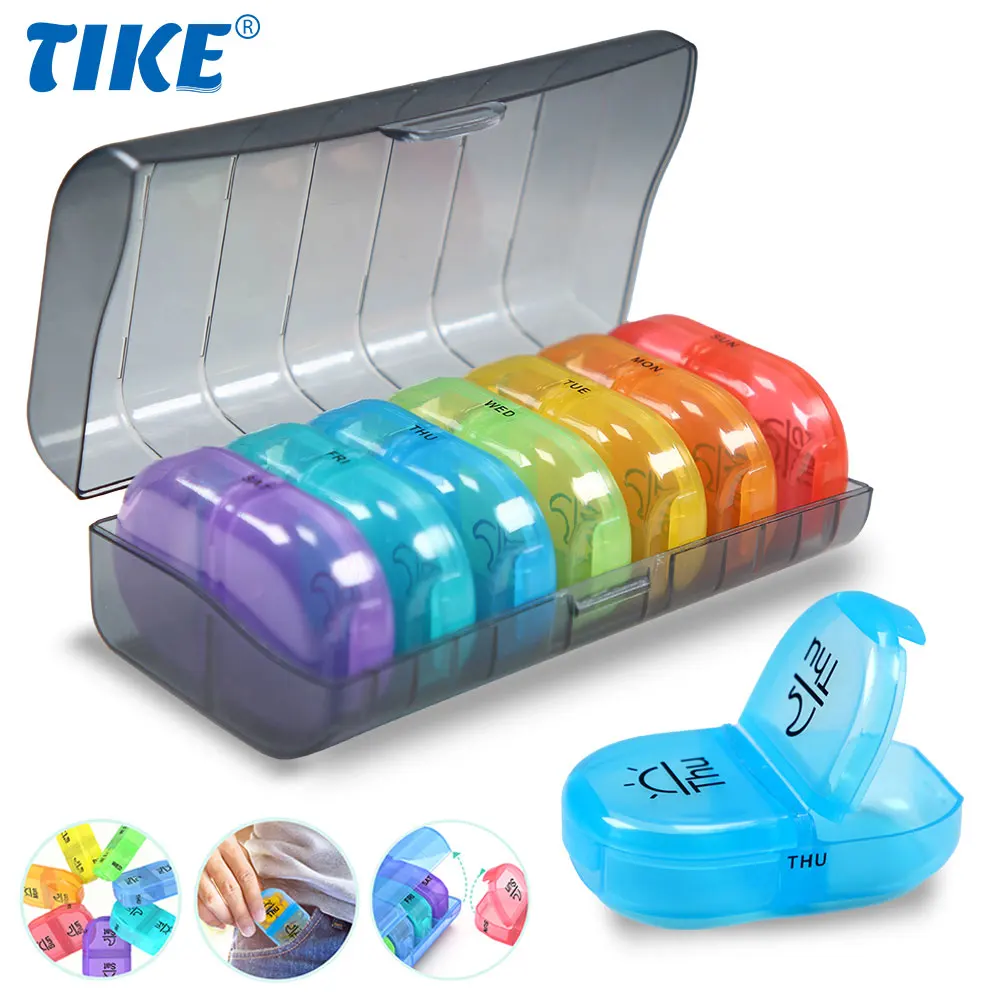 

Weekly Pill Organizer 7 Day 2 Times A Day, Pill Box AM PM Pill Cases, Increased Capacity for Pills, Vitamin/Fish Oil/Supplements