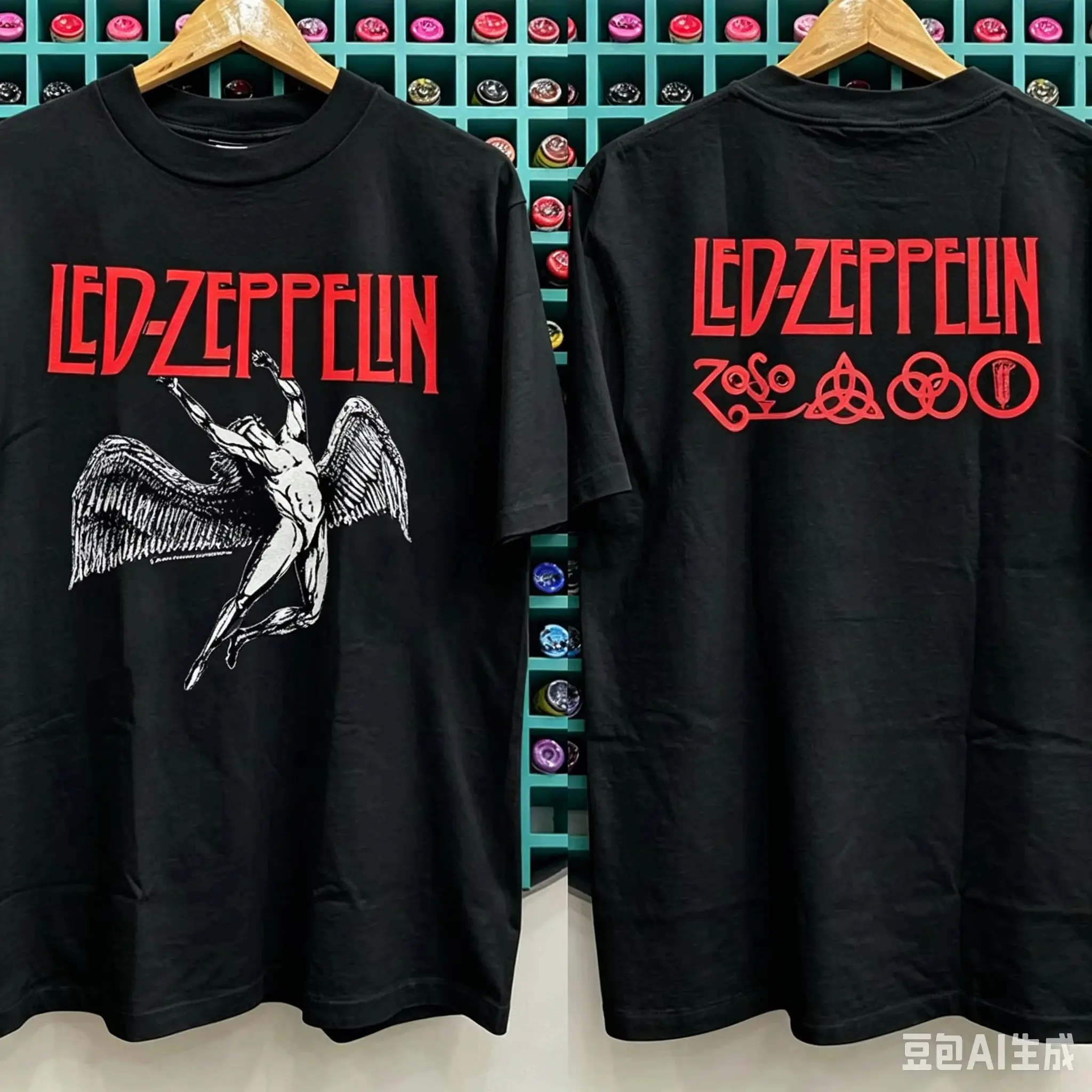 Summer Punk Oversized Tops Hevay Metal Band Tees Vintage Led Zeppelin T Shirt Loose Casual Daily Wear Short Sleeve Unisex