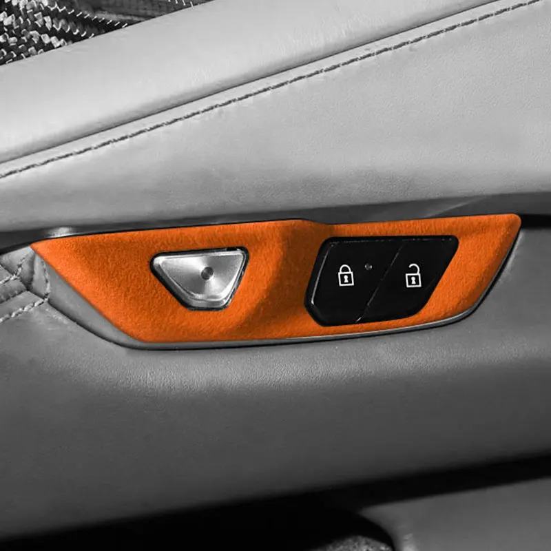 Made of Alcantara For Chevrolet Corvette C8 Door Control Panel Switche Button Boot Cover Trim Sticker Car Interior Accessories view 6