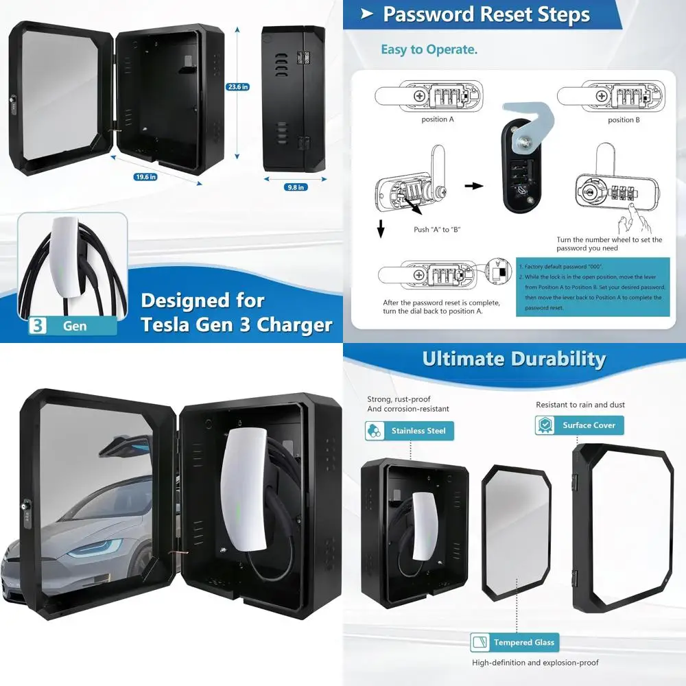 

Сверхмощная крышка для наружной зарядной станции, подходящая для настенного разъема Tesla gen 3. и большинства зарядных устройств для электромобилей, водонепроницаемость сверхбольшого размера