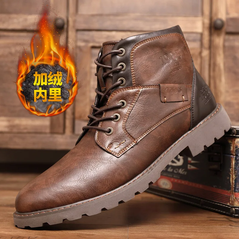 Genuine Leather Men's Boots Fashion Men's Casual Leather Shoes British Style Male Boots High Quality Shoes for Men 2024 Botines