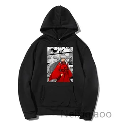 Inuyasha Fleece Sweatshirt Men And Women Warm Anime Sweatshirts Streetwear Winter Trendy Plus Size Animation Casual Sports Style