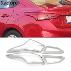 Car Rear Tail Light Lamp Cover Trim For Hyundai Verna Solaris Accent 2018 2019 2020 2021 2022 Chrome Taillight Trims Accessories