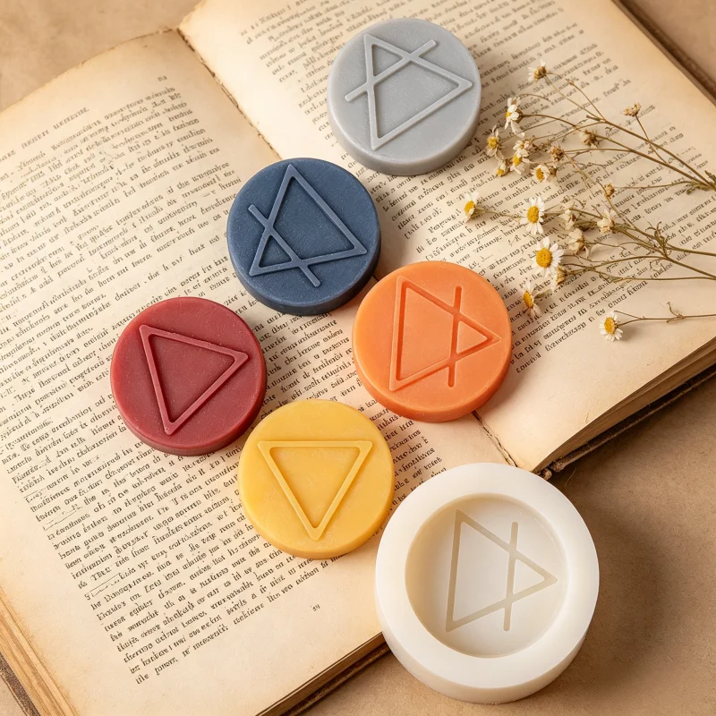 Alchemy Symbol Soap Mold Air Fire Element Round Silicone Candle Mold Witch Occult Sign Mold for DIY Resin Gypsum Casting Craft