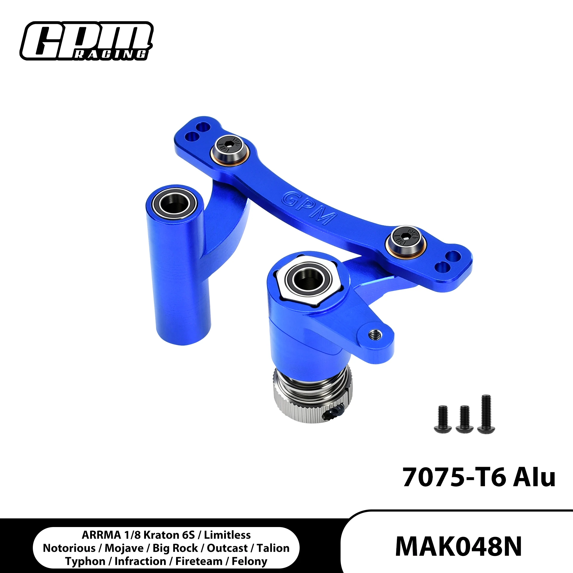 GPM Alloy 7075 Front Steering Assembly For ARRMA 1/8 Kraton 6S / Outcast / Notorious / Typhon / Infraction / Limitless / Mojave