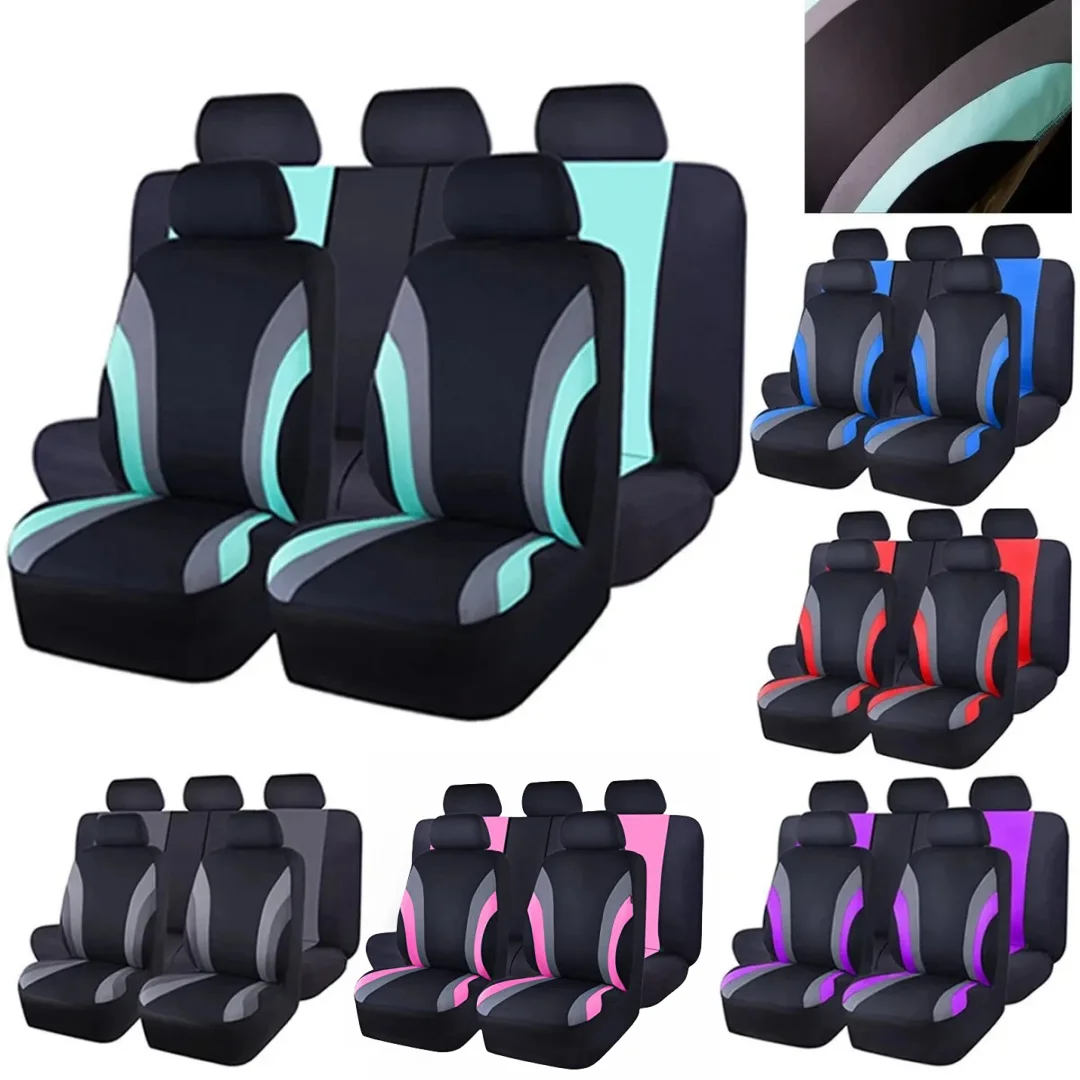 Universal Mesh Car Seat Cover Set Voi Accessories Upholstery Unisex Fits Most Cars SUV Track Vans with Zip Air Bag Compatible