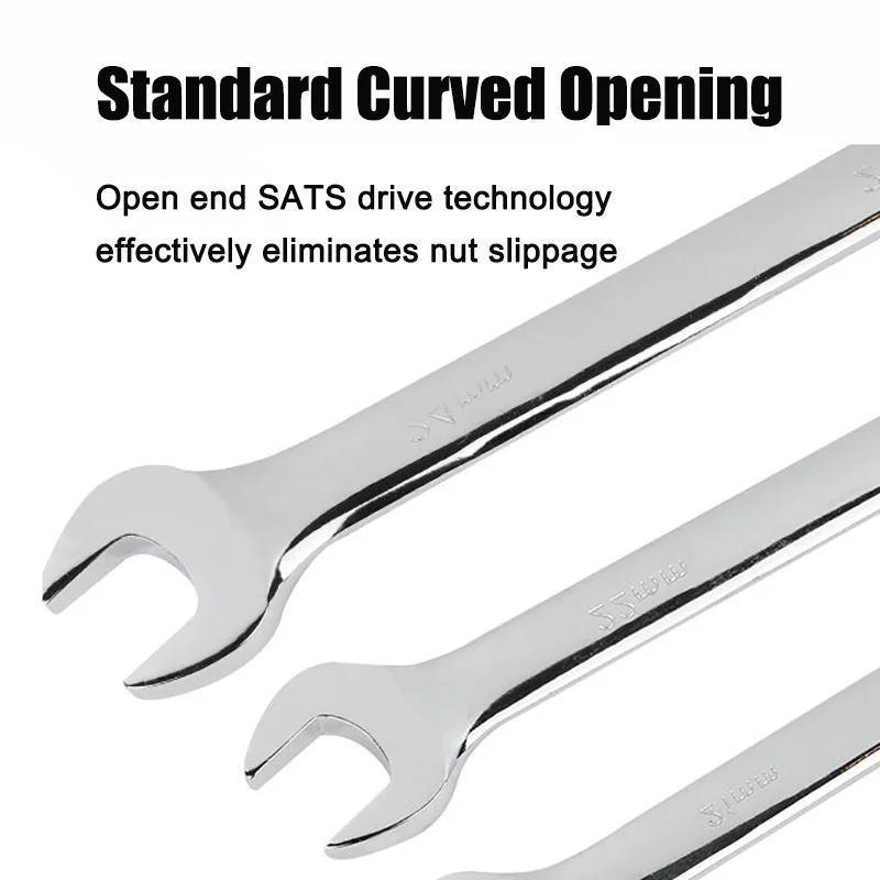 

1pcs 6mm-32mm Ratchet Wrench Labor-Saving And Fast Plum Blossom Opening Bidirectional Universal Dual-Use Wrench Tool Set