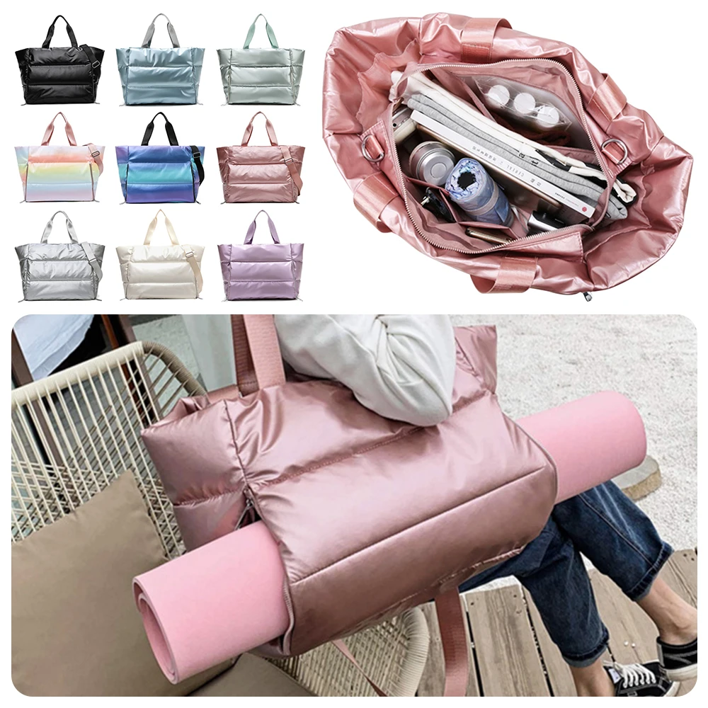 

Fashion Nylon Women Gym Bag Large Capacity Waterproof Tote Bag Wet and Dry Separation Soft Sports Bag Unisex