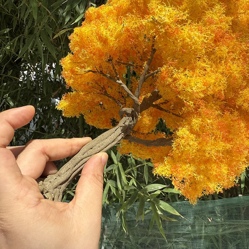 25/40 cm Paesaggio in miniatura Filo Albero Modello Boutique Giallo Arancione Modello Albero Decorazione della casa delle bambole Scala G Treno Ferrovia Layout