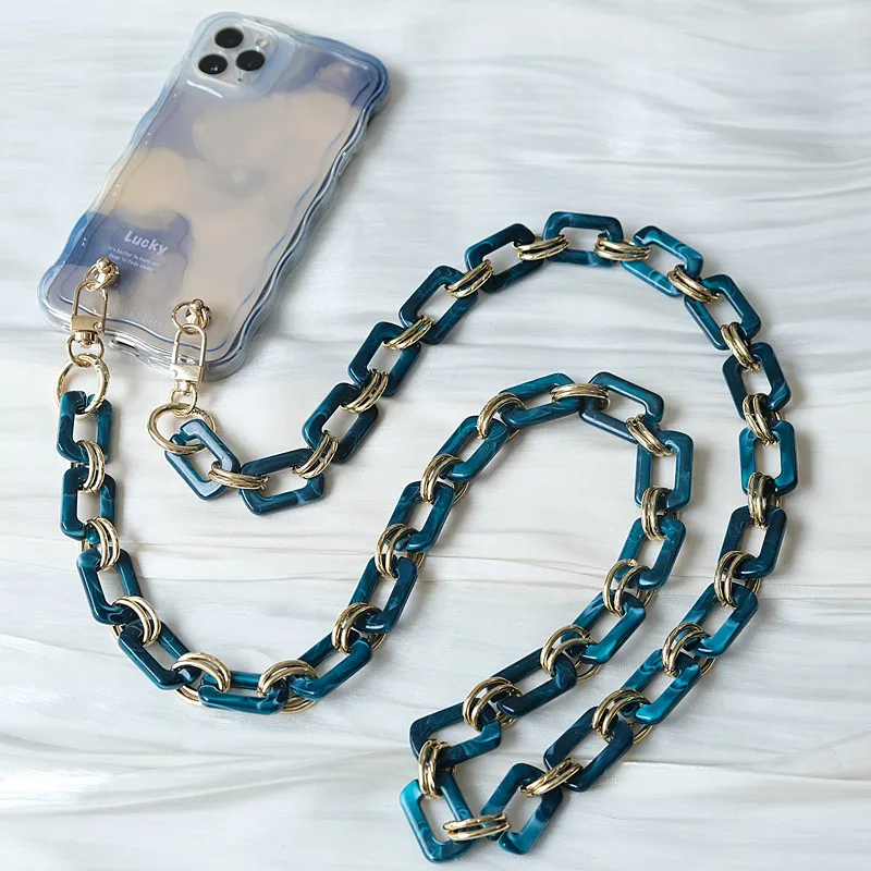 New Phone Accessory Cellphone Parts Chain Anti Lost Universal Amber Alloy Shoulder Neck Crossbody Phone Strap Case Holder Chain