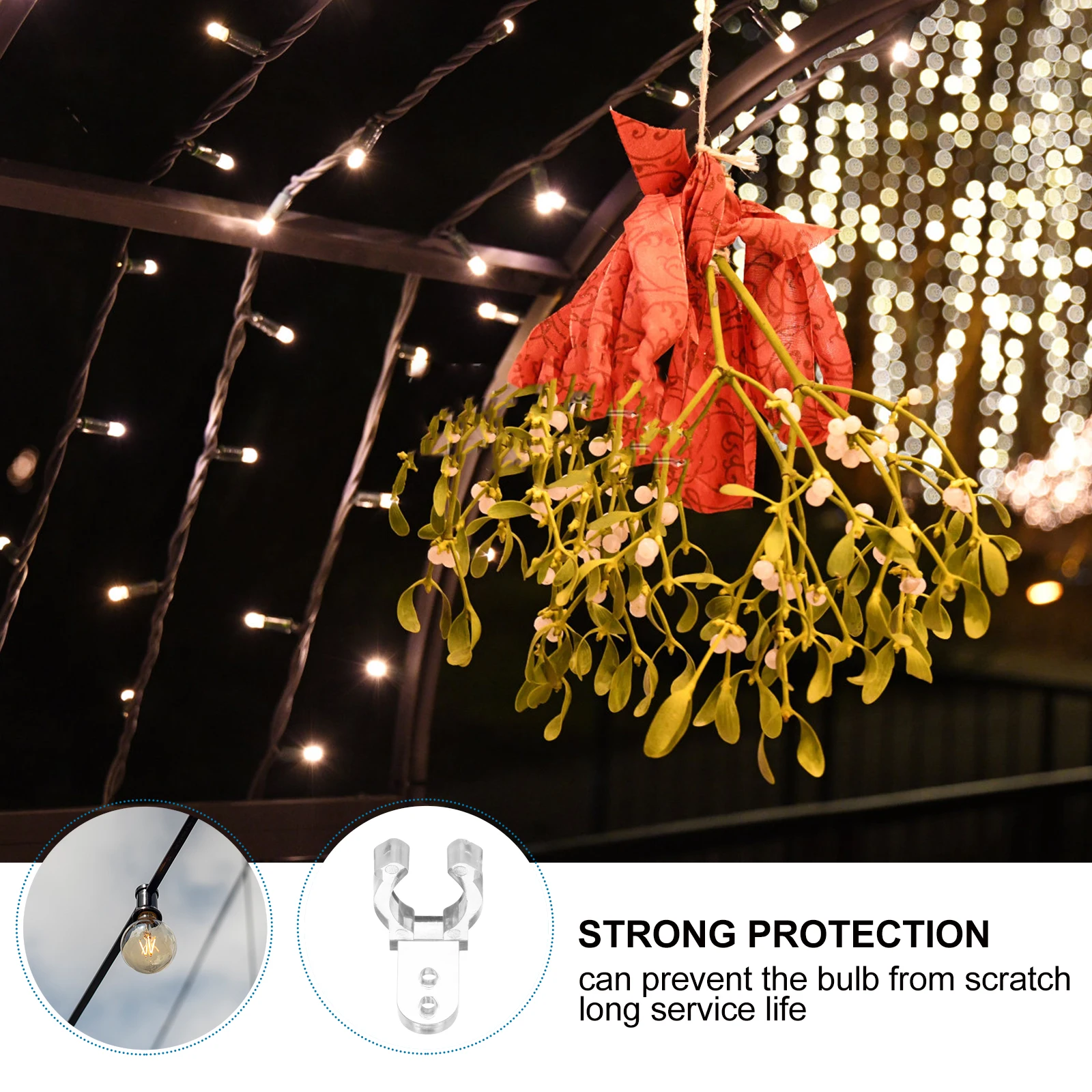 

100pcs LED Light Tube Holder Strip Lights Clip Fluorescent Lamp Clamp Durable Transparent Heat Resistance Indoor Outdoor Use