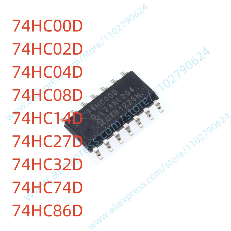 

10PCS 74HC00D 74HC02D 74HC04D 74HC08D 74HC14D 74HC27D 74HC32D 74HC74D 74HC86D SOP-14 New Original Chip