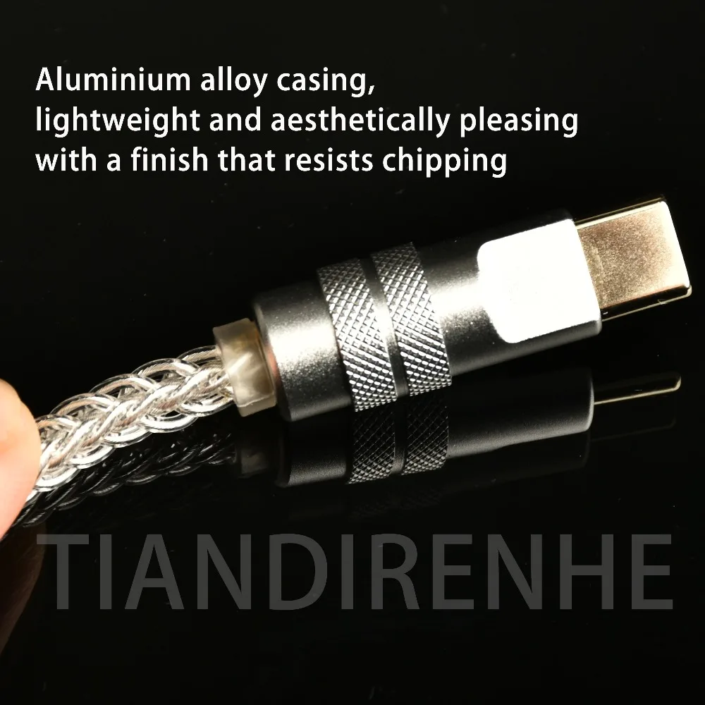Tiandirenhe upgrad HiFi OTG Cable Type-C to type-c/ios pure silver cable for i Phone15 16 17 Max Android Lossless transmission image 4