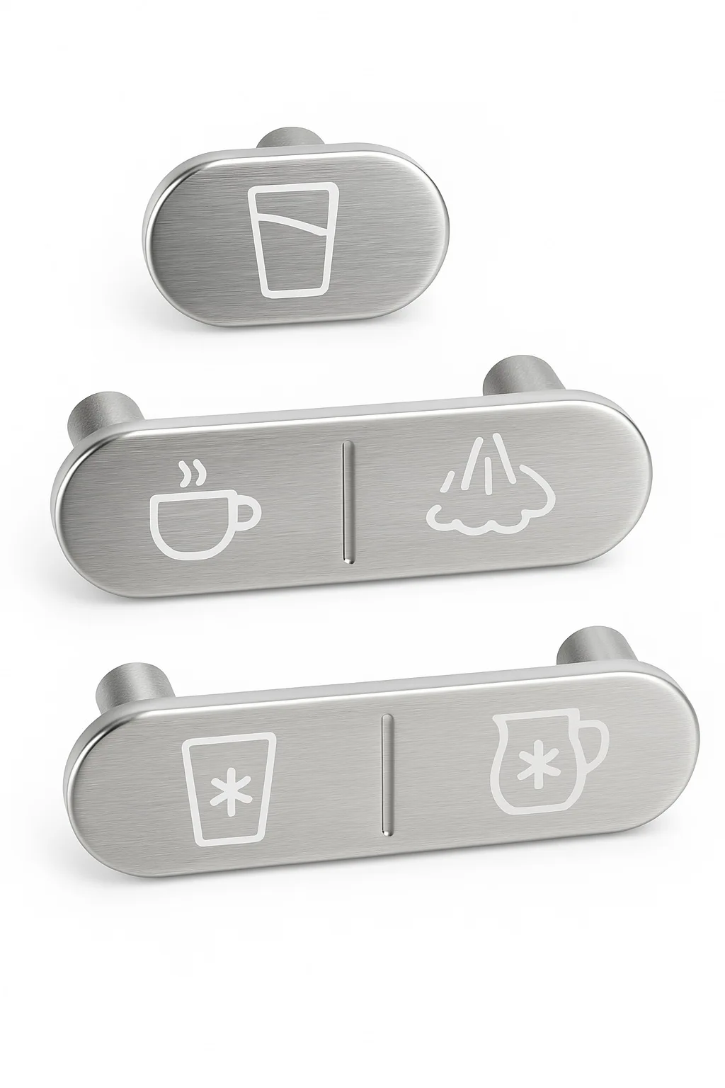 مجموعة أزرار باللون الرمادي الفضي لـ Virgin Pure T7، Primo، Strauss Water T7، Tana Bar، TANAWATER، Ikija M7، Tami 4 Systemtenik، متوافقة