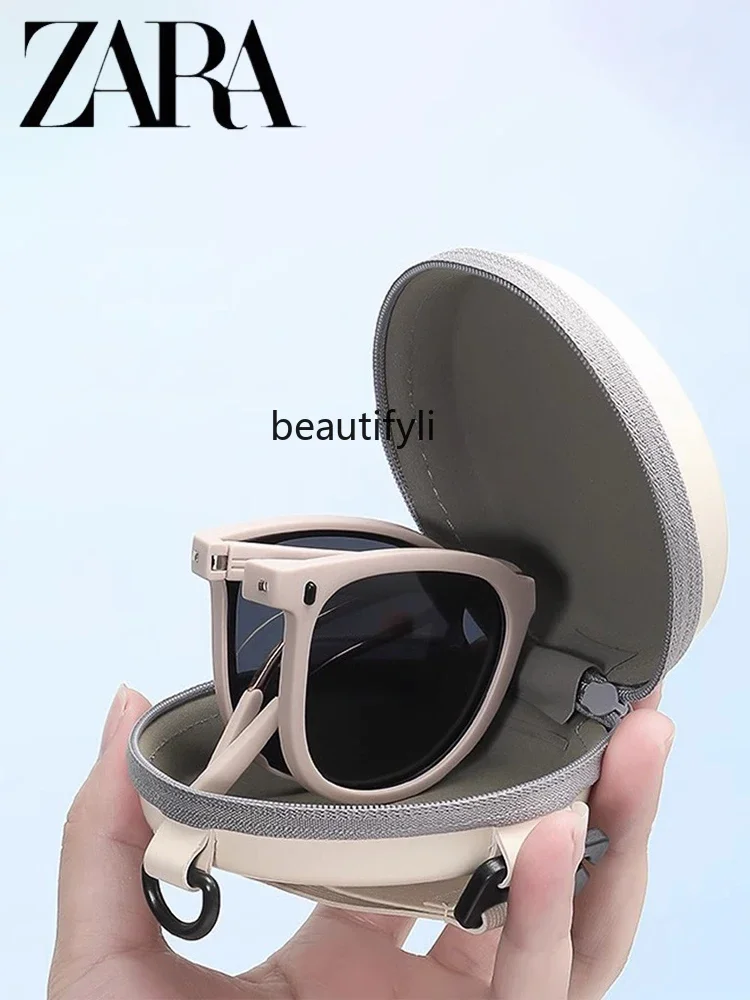 New fashionable folding sunscreen premium sunglasses women's anti-ultraviolet polarized sunglasses