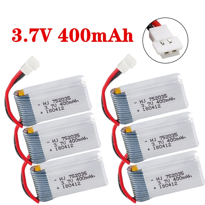 

3.7V 400mAh 30C Lipo Battery For X4 H107 H31 KY101 E33C E33 U816A V252 H6C RC Quadcopter Drone Spare Part 3.7V Battery