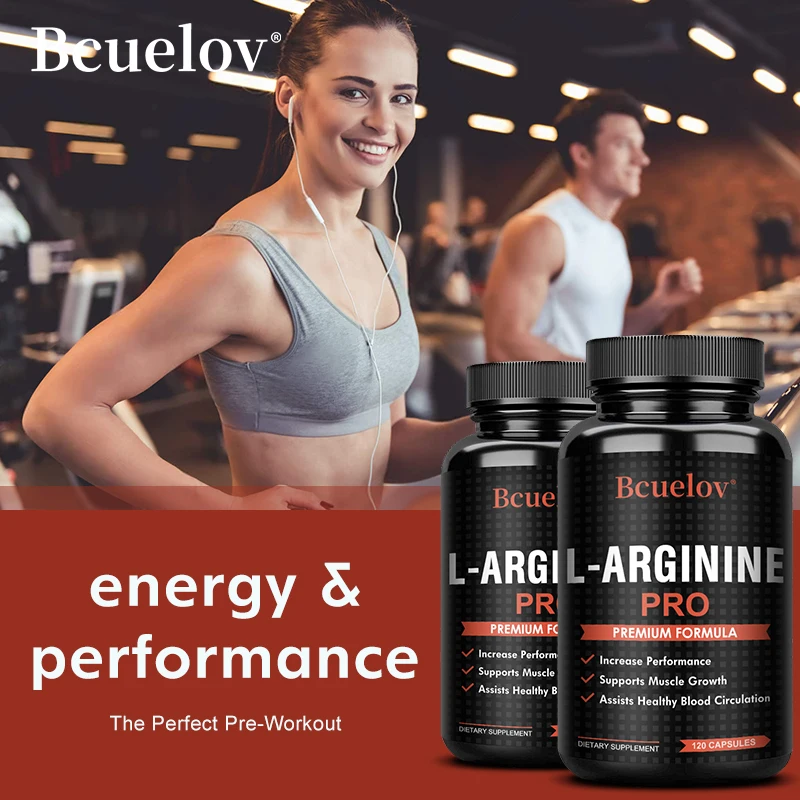 L-Arginine Capsules - Nitric Oxide Booster - Enhance Performance, Endurance, Lean Muscle, and Improve Men's Health