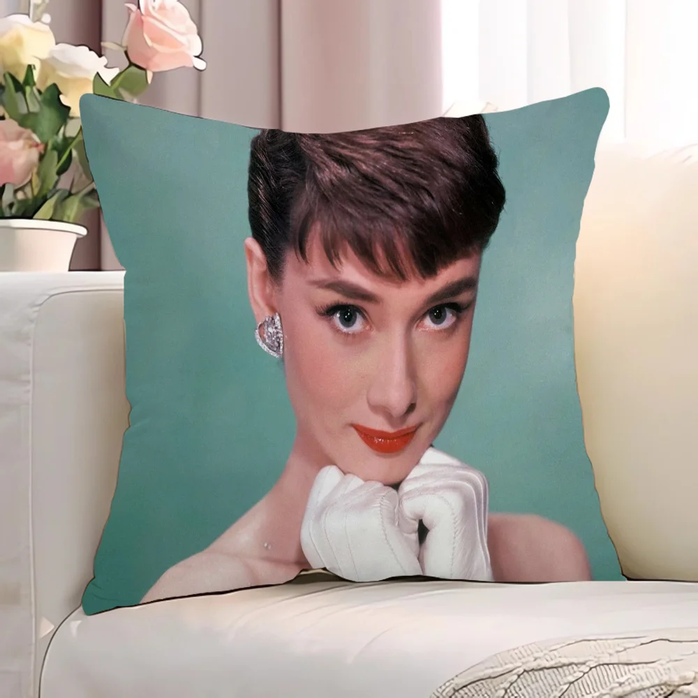 A-Audrey HepburnS Cushions Cover 45*45 Decorative Pillows for Sofa Cushion Covers 45x45 Lounge Chairs Short Plush Pillow Hugs