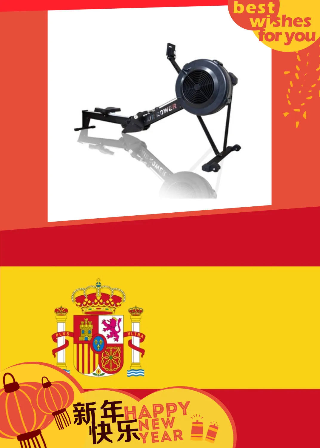 Air Rowing Resistance rower Gym Equipment Cardio Machine concept Fitness 2 Row Free Spain