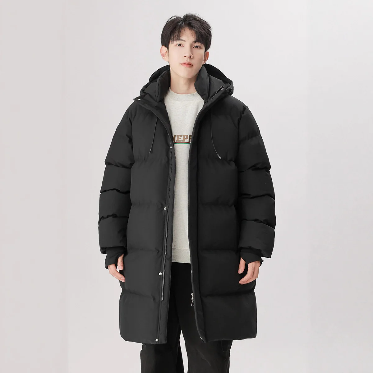 

2025 Winter Long Padded Coat Oversized Plus Size Warm Jacket Women Men Cross Border Basic Casual Streetwear Thickened Parka