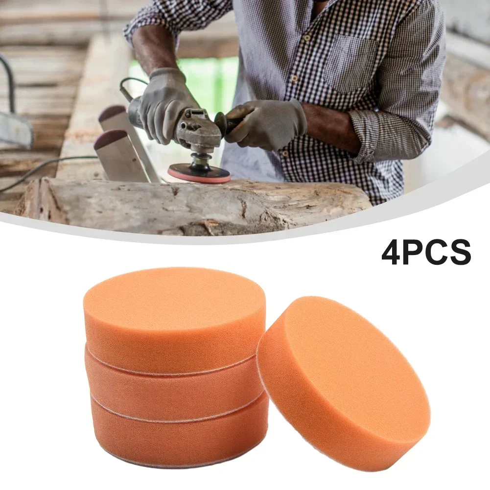 Flat Sponge Polishing Buffer Pad 100mm 4inch 4pcs Car Buffing Pads Foam Sponge Waxing Pad Polish Cleaning Tools