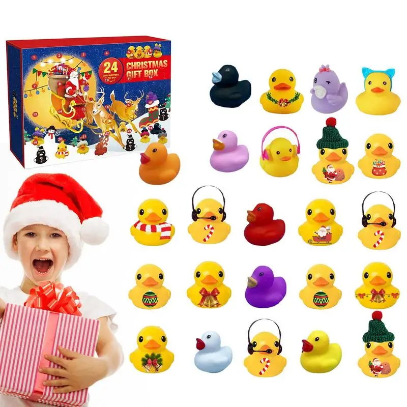 

Rubber Ducks Advent Calendar 24 Days Countdown Calendar With 24 Rubber Duck Toy Cute Rubber Ducks Set For Kids Soft And Cute