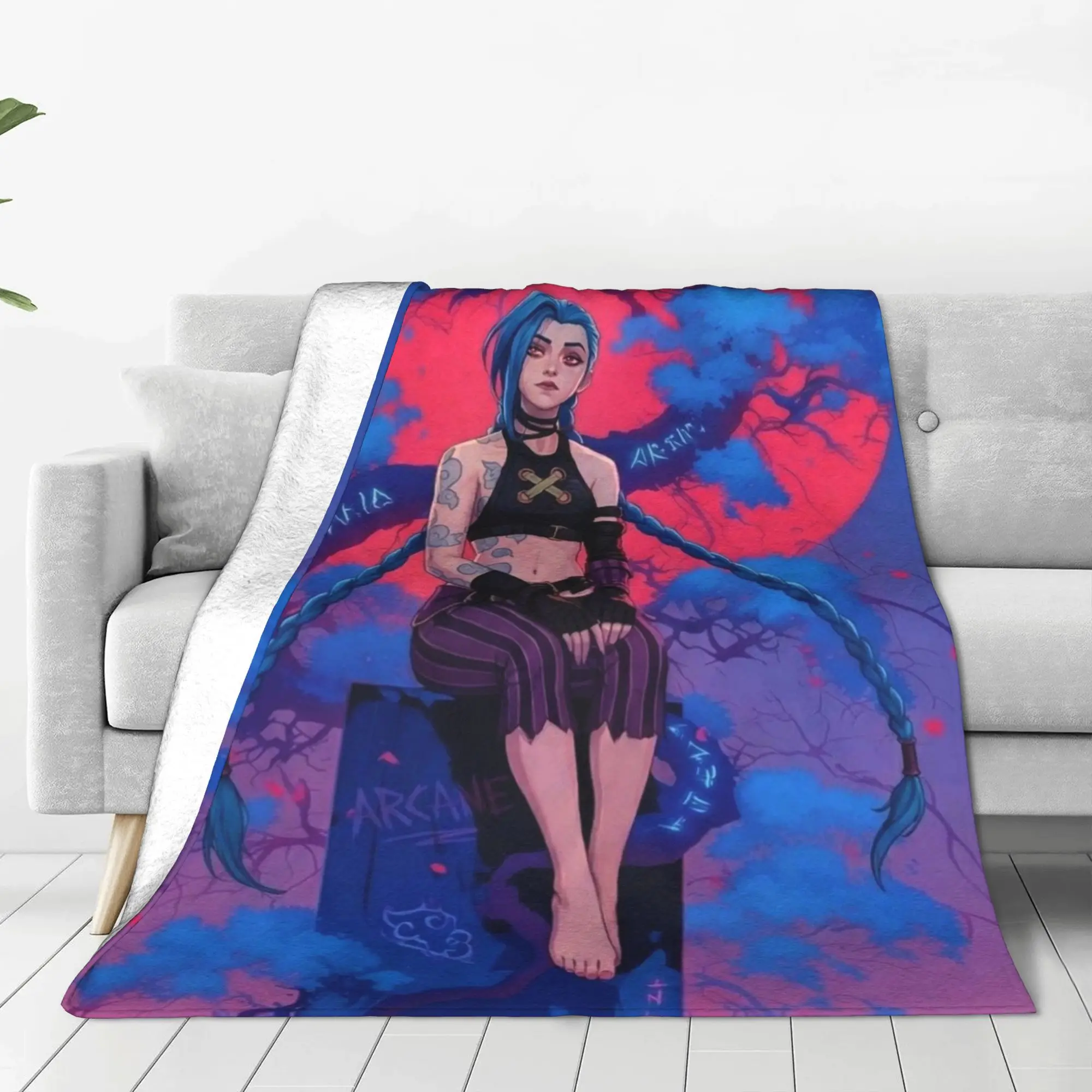 jinx jinx Blanket Autumn/Winter Cute Ultra-Soft Throw Blankets For home Plush Thin Quilt