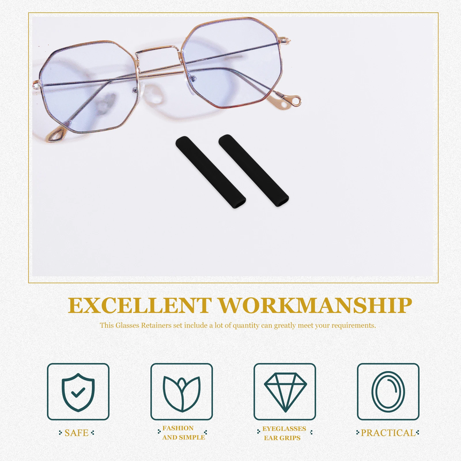 

Non-Slip Silicone Glasses Ear Grips Anti-Skid Eyeglass Holders For Running Swimming Sports Lightweight Replaceable Ear