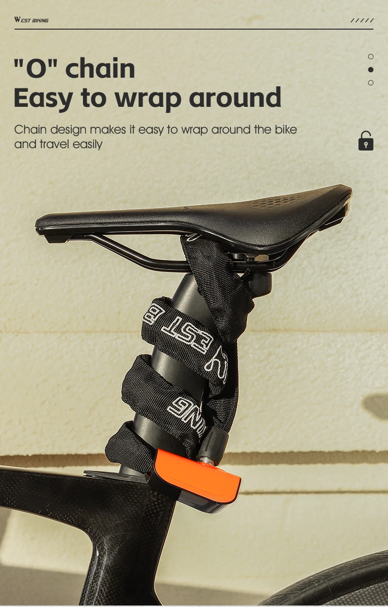 WEST BIKING Fahrradkettenschloss, Zinklegierungskern, One-Touch, schlüssellos, leicht, staubdicht, Abdeckung für MTB, Rennrad, E-Bike, Sicherheitszubehör – Detail 10