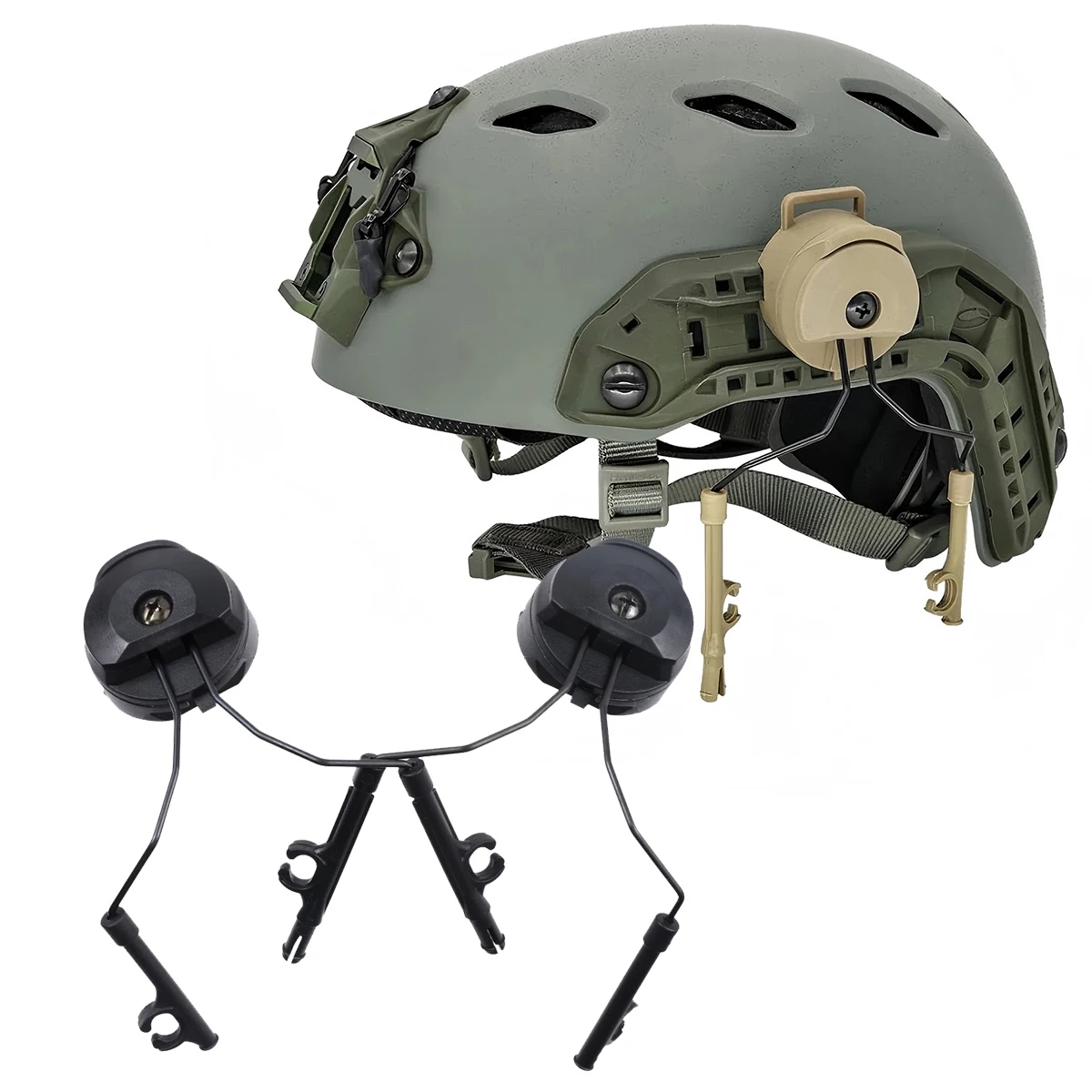 

Тактический кронштейн для гарнитуры Fast Ops Core Helmet Набор адаптеров для направляющей ARC подходит для гарнитуры с шумоподавлением серии Comtac II