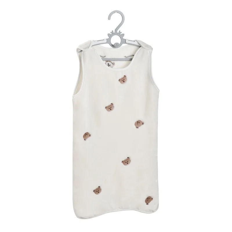 Dziecięcy zimowy polarowy śpiworek bez rękawów, ciepła kołderka zapobiegająca kopaniu, przyjazna dla skóry, niezbędna dla niemowląt, aby śpiły spokojnie.