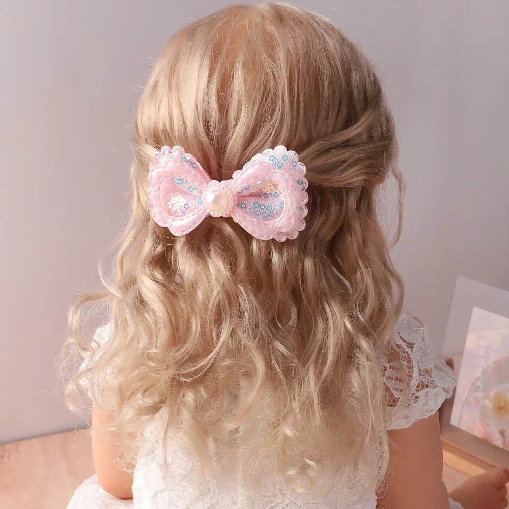 3pcs Sequins Kids Bows BB Clip Set for Girls Star Butterfly Hair Clips Handmade Hairbangs Side Hairpins Gripes Hair Accessories