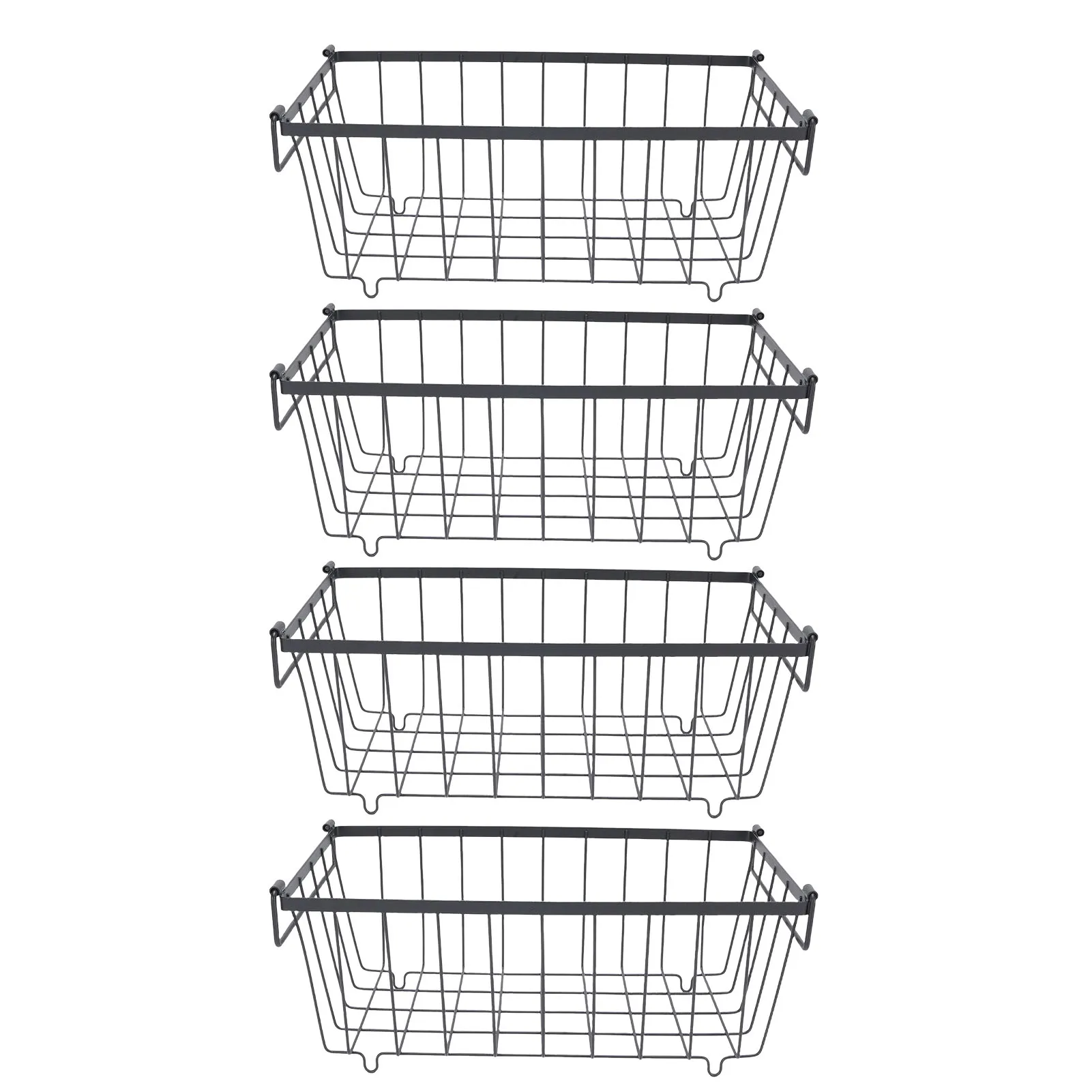 4PCS Chest Freezer Storage Baskets Metal Wire Food Organizer for Refrigerated Cabinet