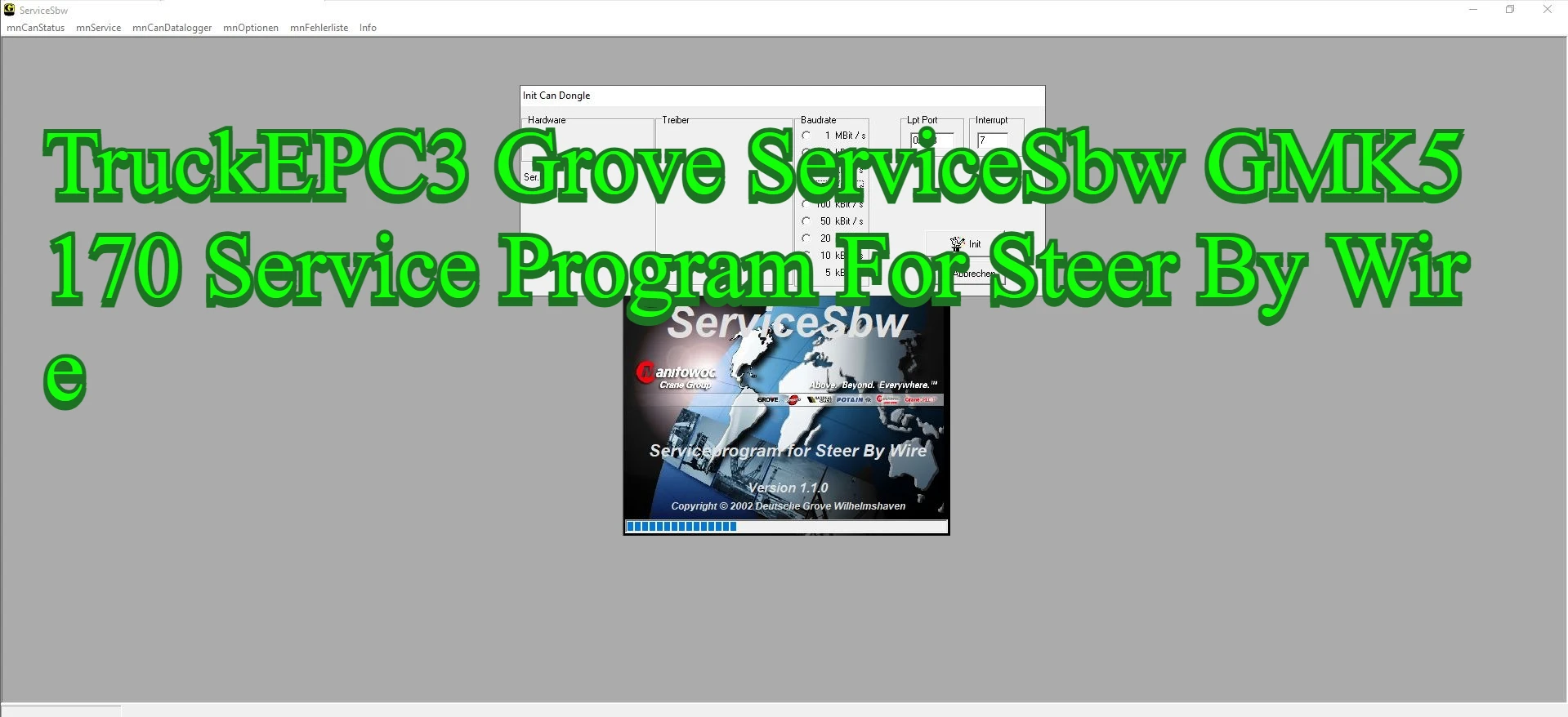 

TruckEPC3 Grove ServiceSbw GMK5170 Программа услуг для рулевого управления по проводу