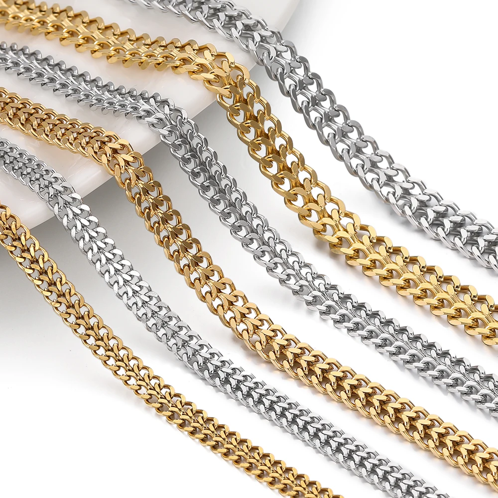 

1Meter/Pack Stainless Steel 5.5/6.5/8mm Cuban Link Curb Handmade Chains for Diy Necklace Bracelets Jewelry Making Accessories