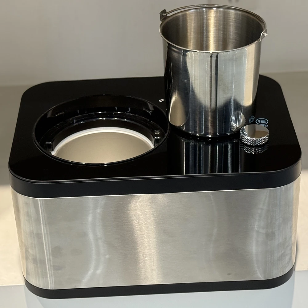 1.5L Stainless Steel Shell Household Compressor Refrigeration Ice Cream Maker for Home Use Removal Bowl and Mixing Blade