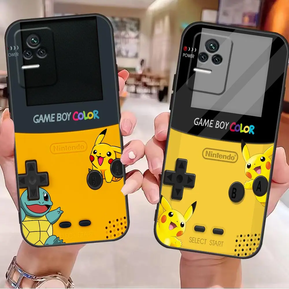 Game-Boy Color-P-Pokemon Phone Case For Redmi K60 K50 K40 Gaming K30 13C 12C 12 10 10C 9T 9A 9 Pro Case Funda Coque Shell Capa