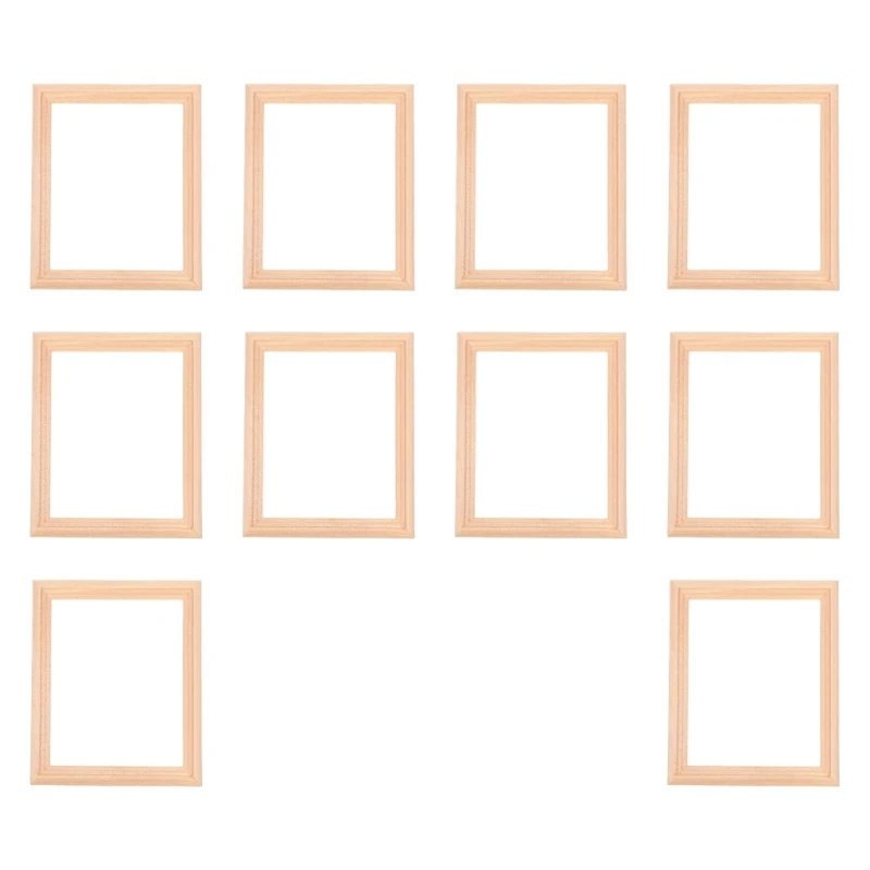 

10pcs Natural Picture Frames for DIY Dollhouses Accessories and Miniatures 15UB