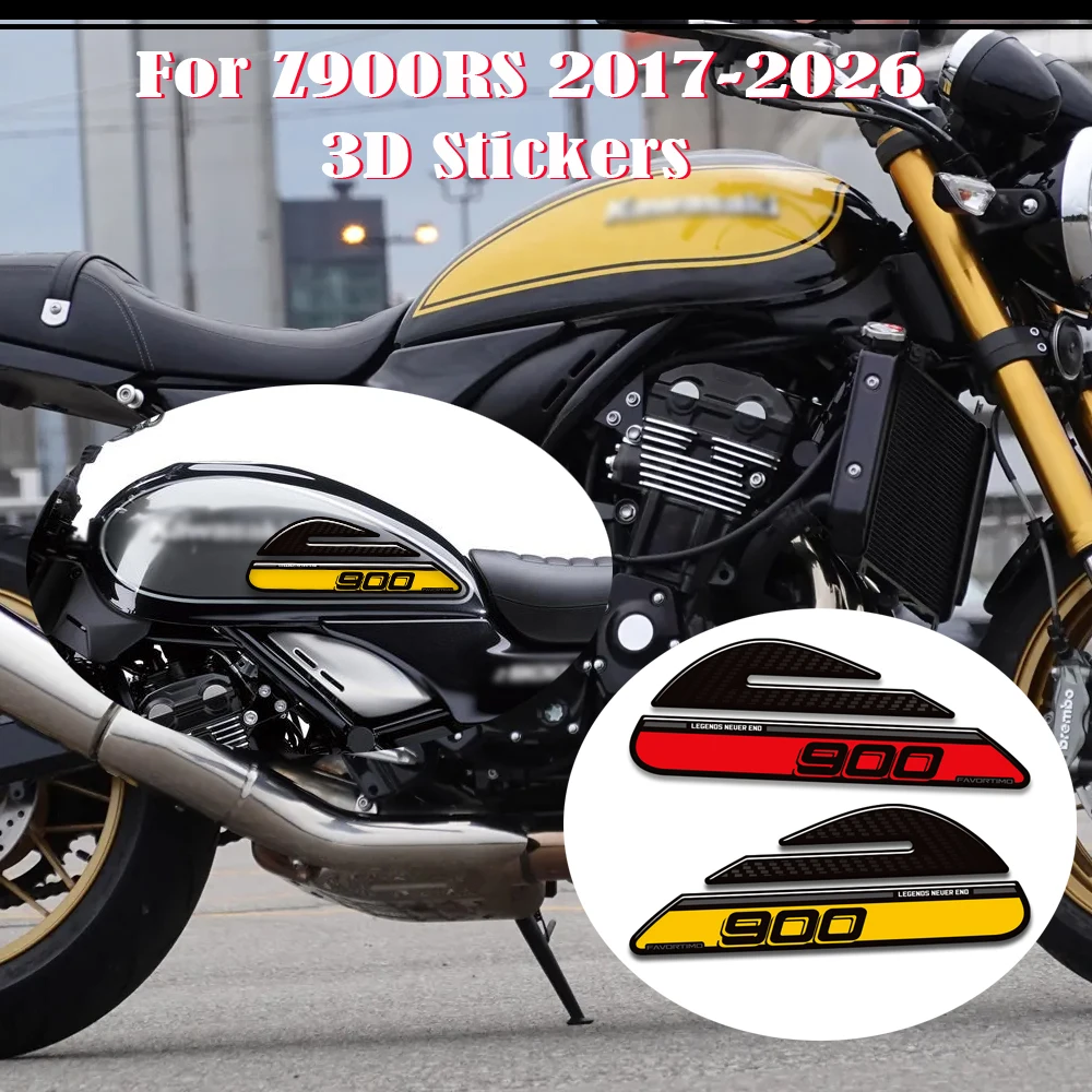 Motorcycle Accessories Tank Pad Stickers Protection Decals 3D Epoxy resin Kit Fit For Kawasaki Z900RS Z900 RS Cafe SE 2017-2026