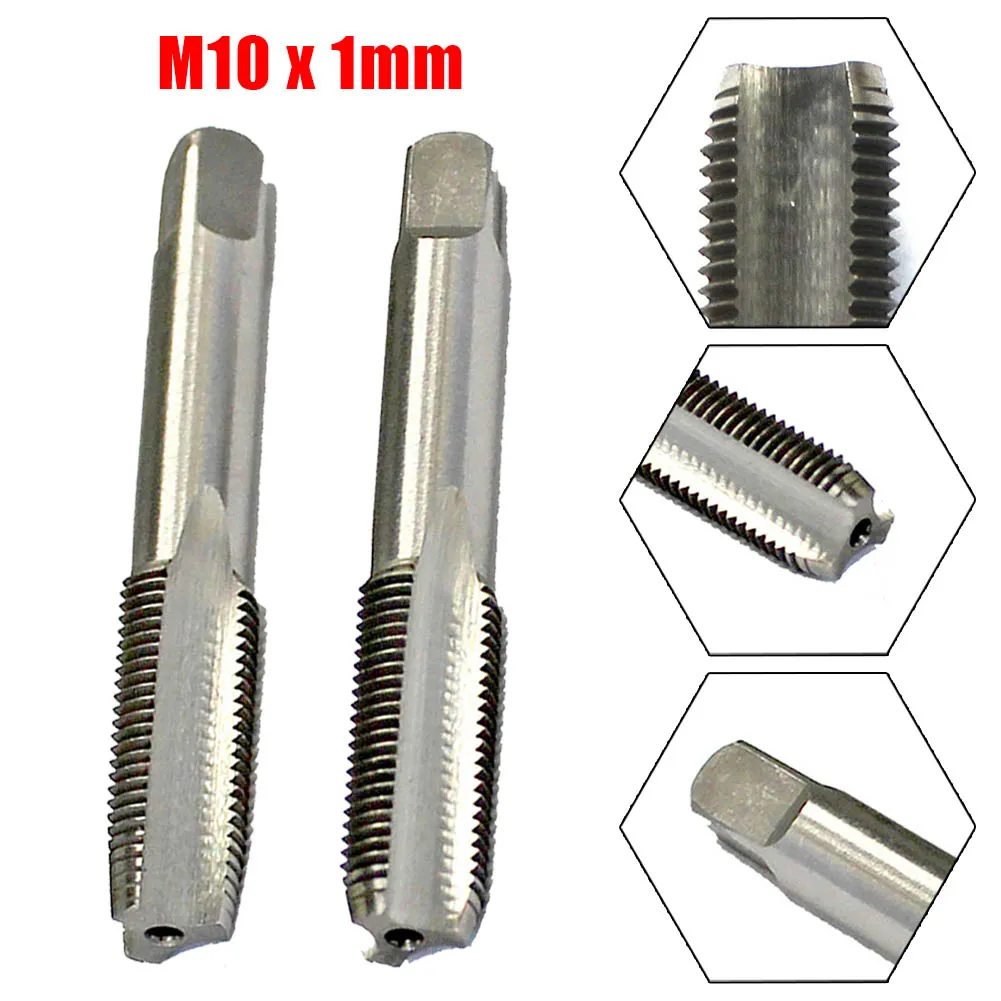 2pcs Metalworking Taps 10mmx1 Accessories And HSS Hand Thread M10 X 1mm Pitch M10mmx1 Metric Taper